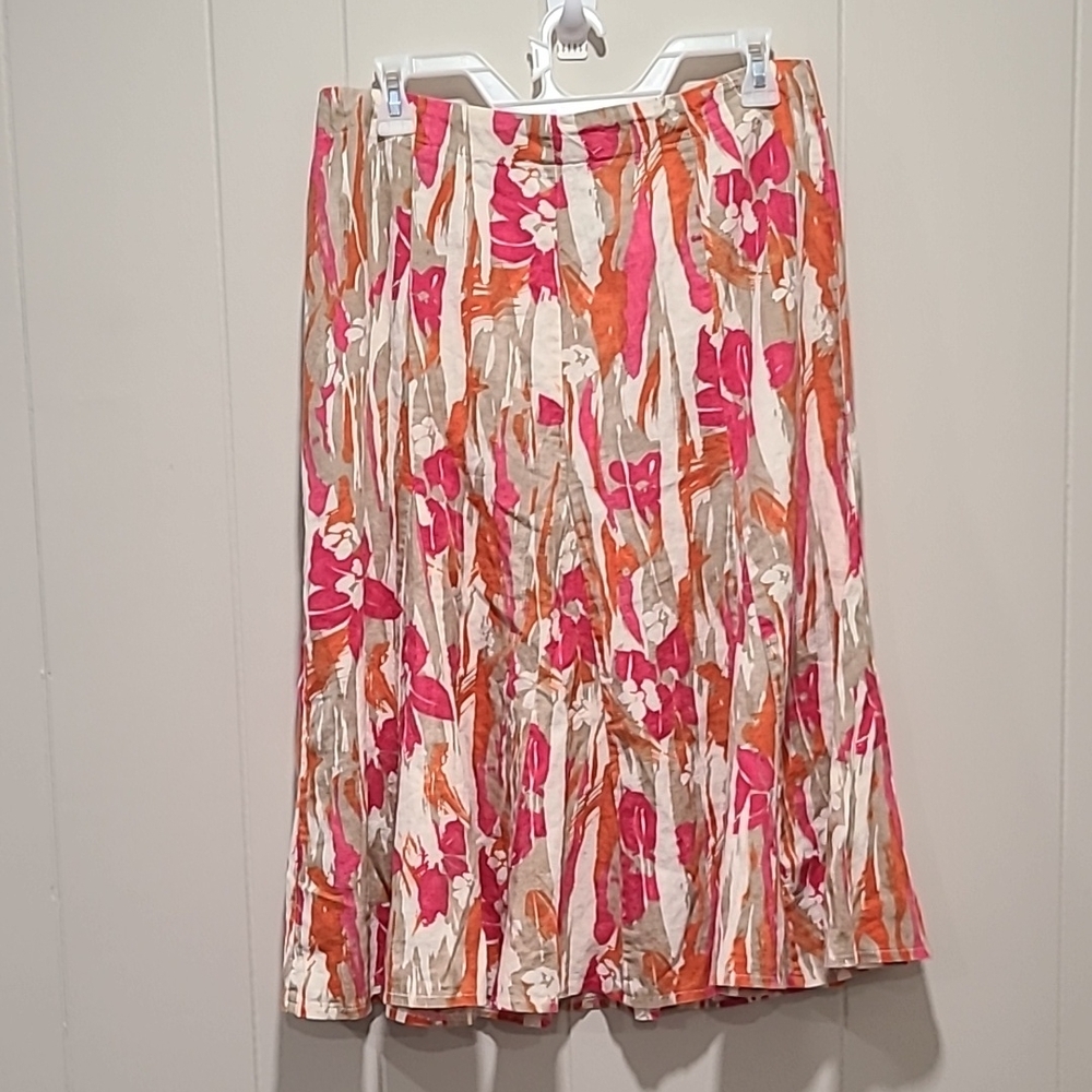 SALE!! Vibrant Pink and Red A-Line Skirt Knee-Length - Picture 3 of 4